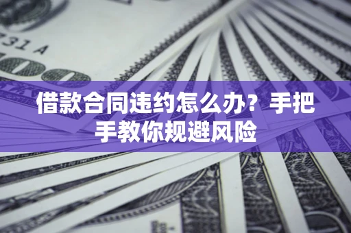 武汉借款合同违约怎么办？手把手教你规避风险