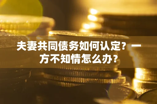武汉夫妻共同债务如何认定？一方不知情怎么办？