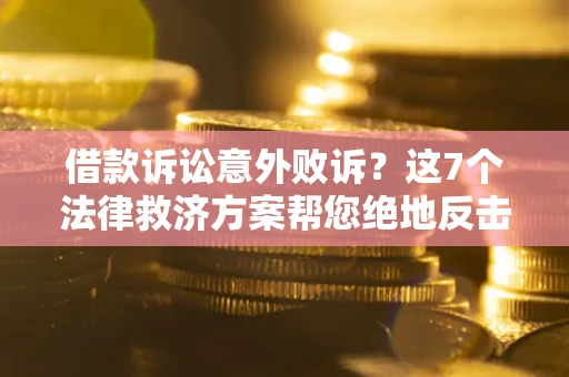 武汉借款诉讼意外败诉？这7个法律救济方案帮您绝地反击！