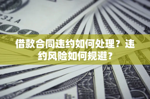 武汉借款合同违约如何处理？违约风险如何规避？