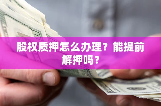 武汉股权质押怎么办理？能提前解押吗？
